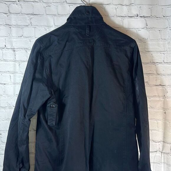 G Star Raw Raw Correct Mens Black Denim Jacket Trench Coat size L Large Cotton - Picture 6 of 15